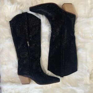 New, never worn beautiful black rhinestone crystal cowgirl boots!